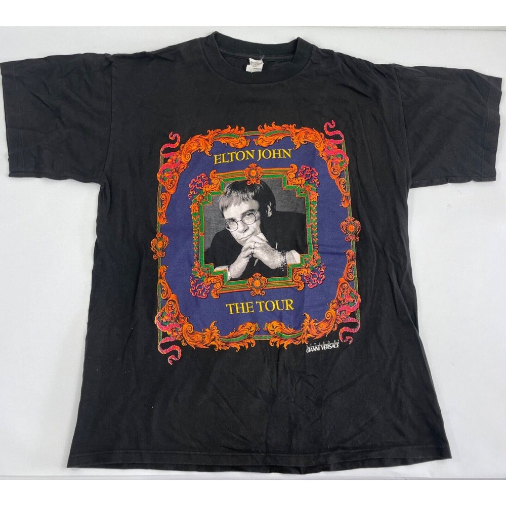 Vintage Elton John World Tour 1992-93 T Shirt Styled By Gianni Versace L